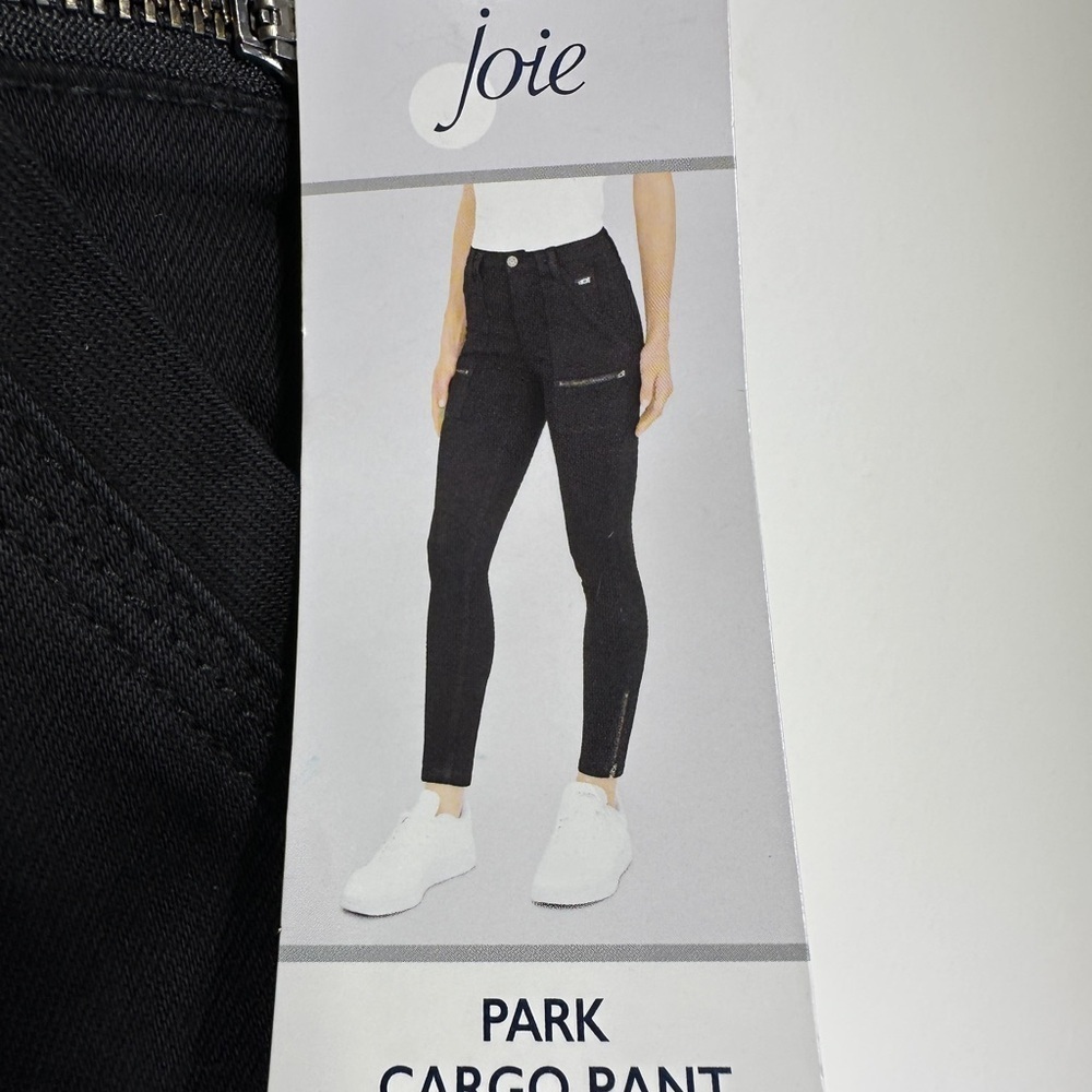 Joie Black Cargo Utility Pants High Rise Stretch Cotton Zipper Pocket Size 16 - Picture 5 of 9